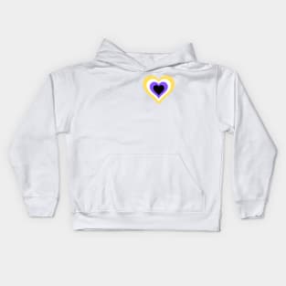 Pride Collection - Non-Binary Pride Flag (Heart) Kids Hoodie